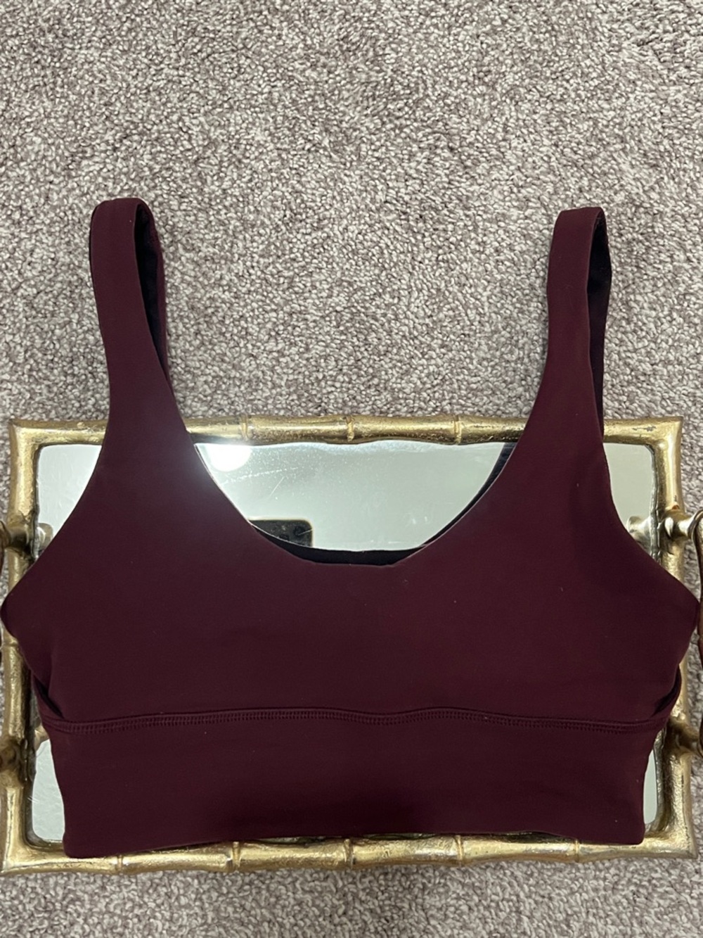 Lululemon Wine & Tye Dye Scoop Neck Reversible Sports Bra
